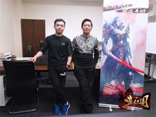乐享欣动联合创始人陈洲鹏（左）和翼遥游戏CEO薛亮